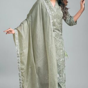 Rayon Blend Floral Printed Straight Kurta Pant with Dupatta Set
